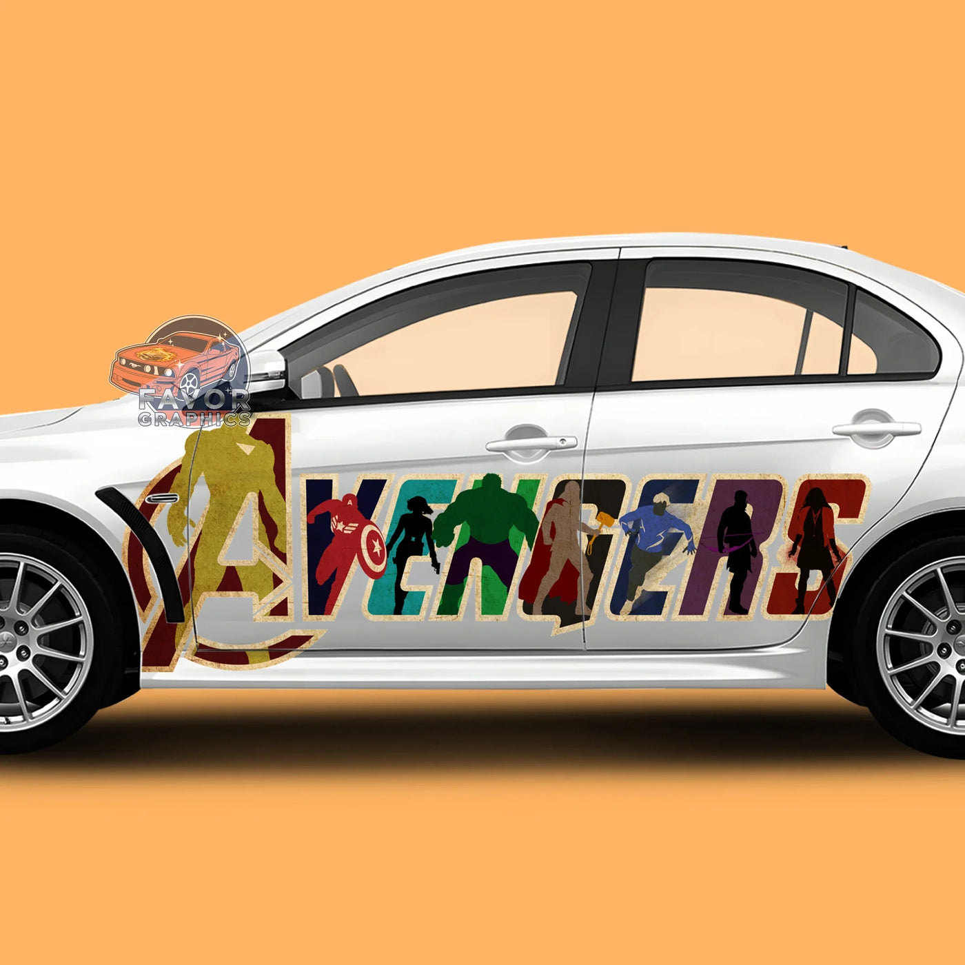 Avengers Superheroes Itasha Car Side Door Decal - Vinyl Sticker