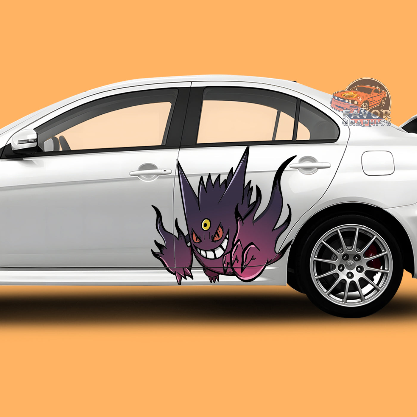 Gengar (Pokemon) Itasha Car Side Door Decal Vinyl Sticker