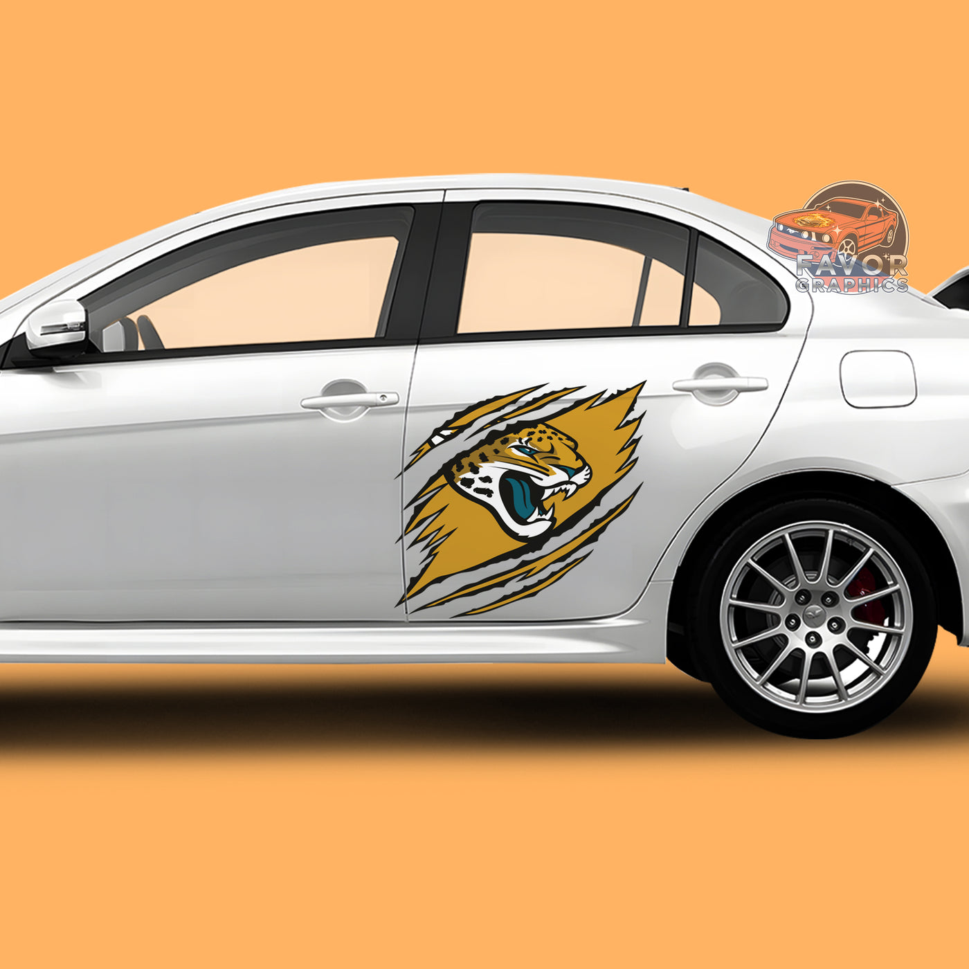 Jacksonville Jaguars Itasha Car Side Door Decal Vinyl Sticker