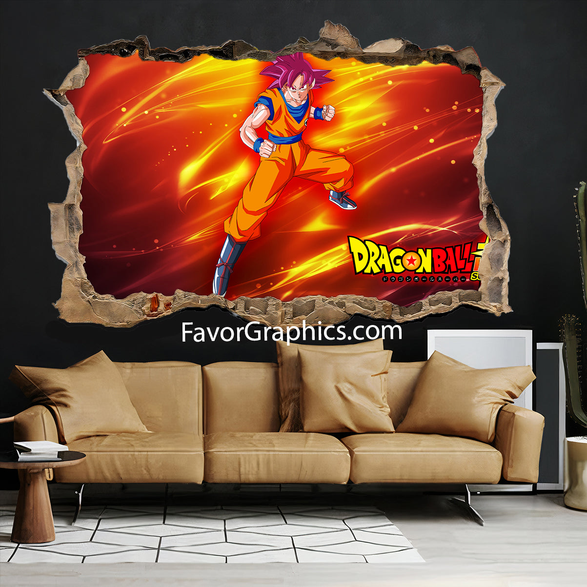 Goku Super Saiyan God Vinyl Wall Art Decal Sticker Poster Print Mural