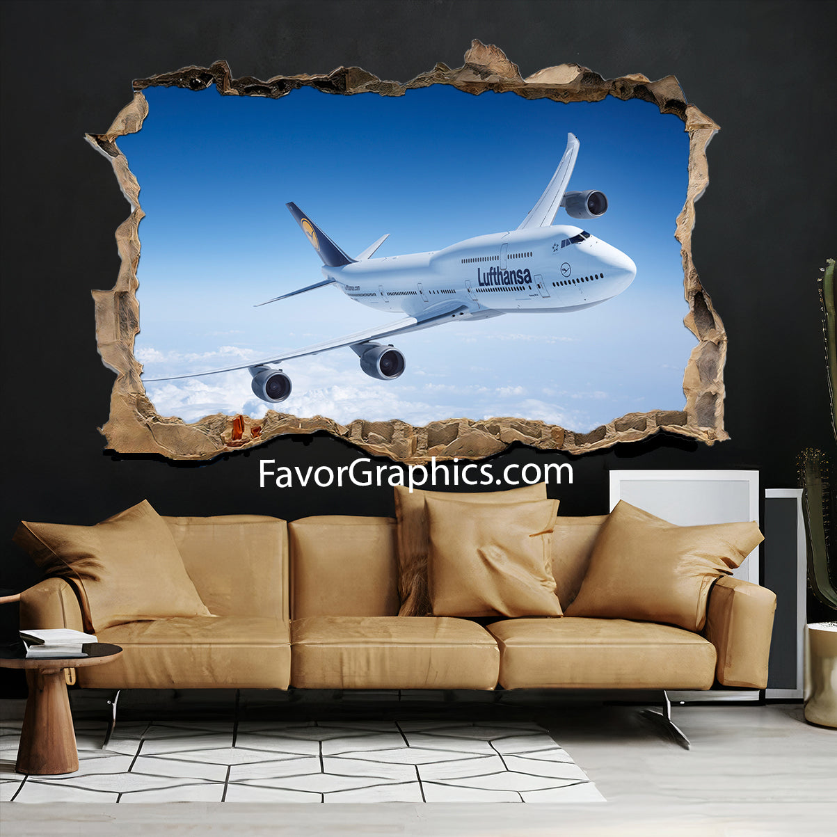 Boeing 747 Airplane Vinyl Wall Art Decal Sticker Poster Print Mural