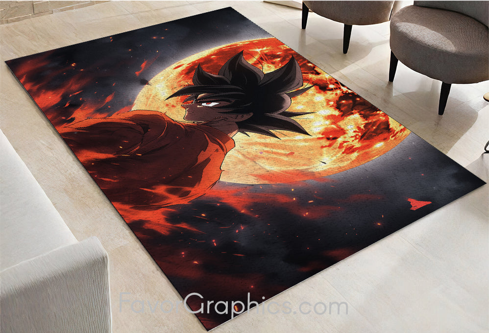 Black Goku Home Bedroom Decor Rug Carpet Mat