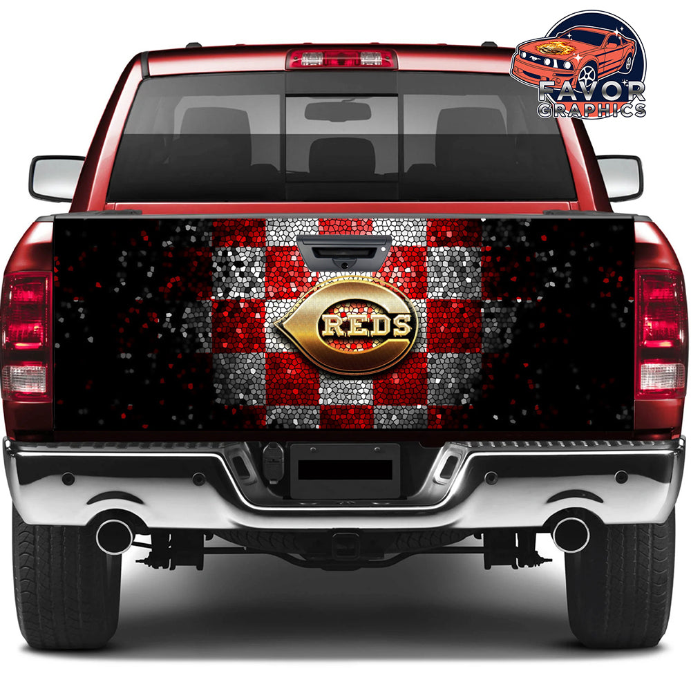 Cincinnati Reds Tailgate Wraps For Trucks SUV Vinyl Wrap