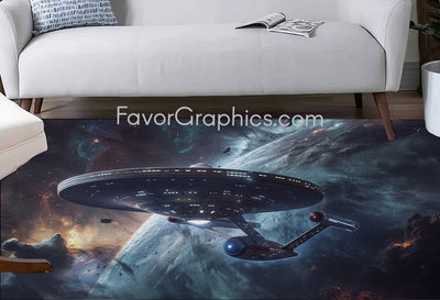 Spaceship Spacecraft Home Bedroom Decor Rug Carpet Mat