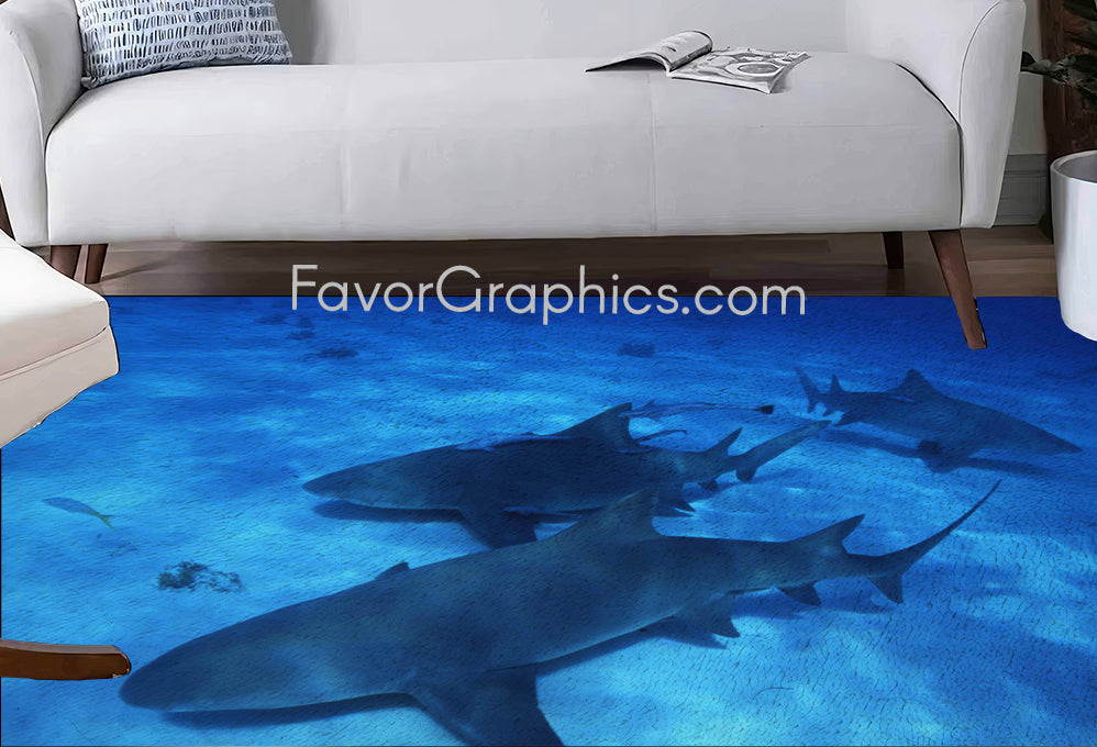 Shark Home Bedroom Decor Rug Carpet Mat