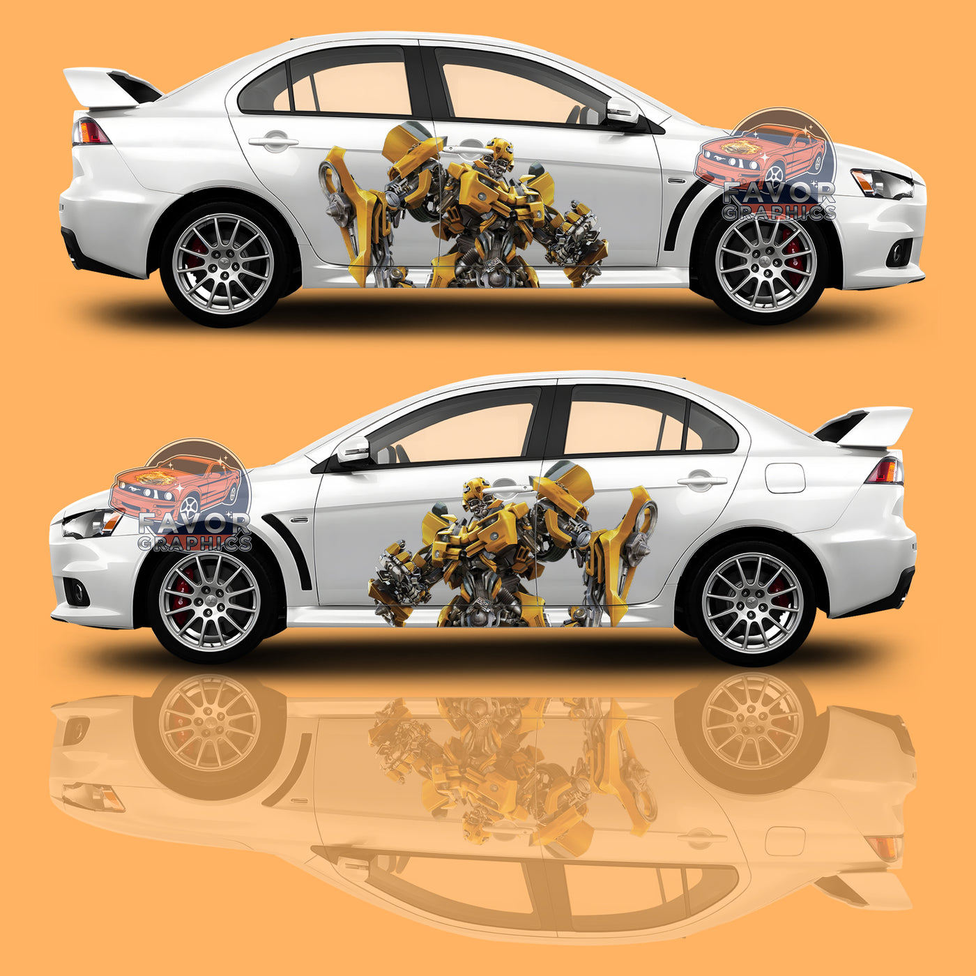 Bumblebee Itasha Car Side Door Decal Vinyl Sticker