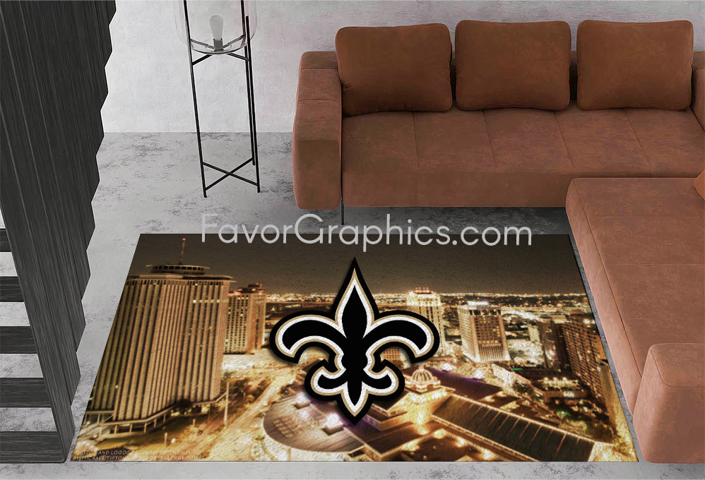 New Orleans Saints Home Bedroom Decor Rug Carpet Mat