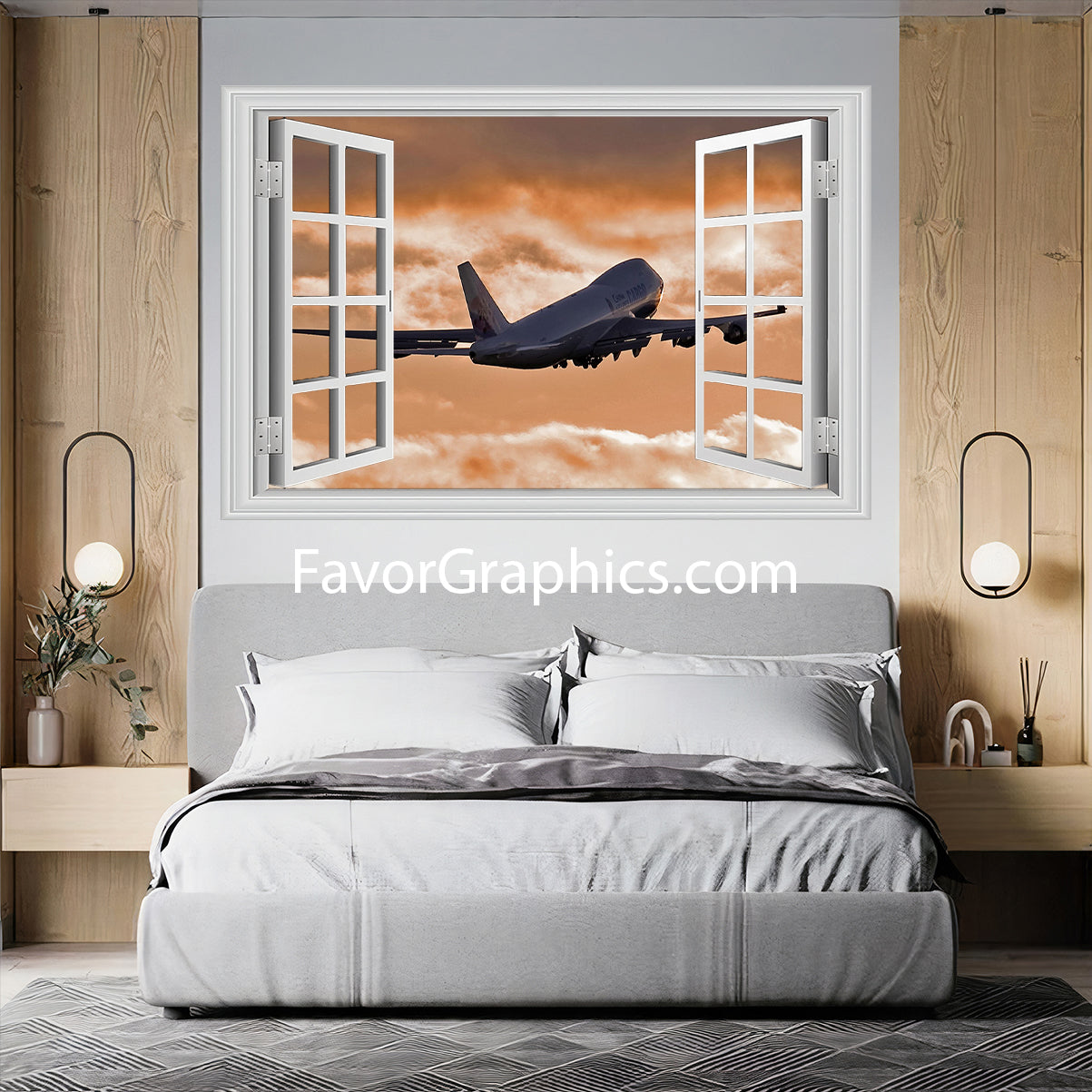 Boeing 747 Airplane Vinyl Wall Art Decal Sticker Poster Print Mural