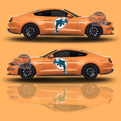 Miami Dolphins Itasha Car Side Door Decal Vinyl Sticker