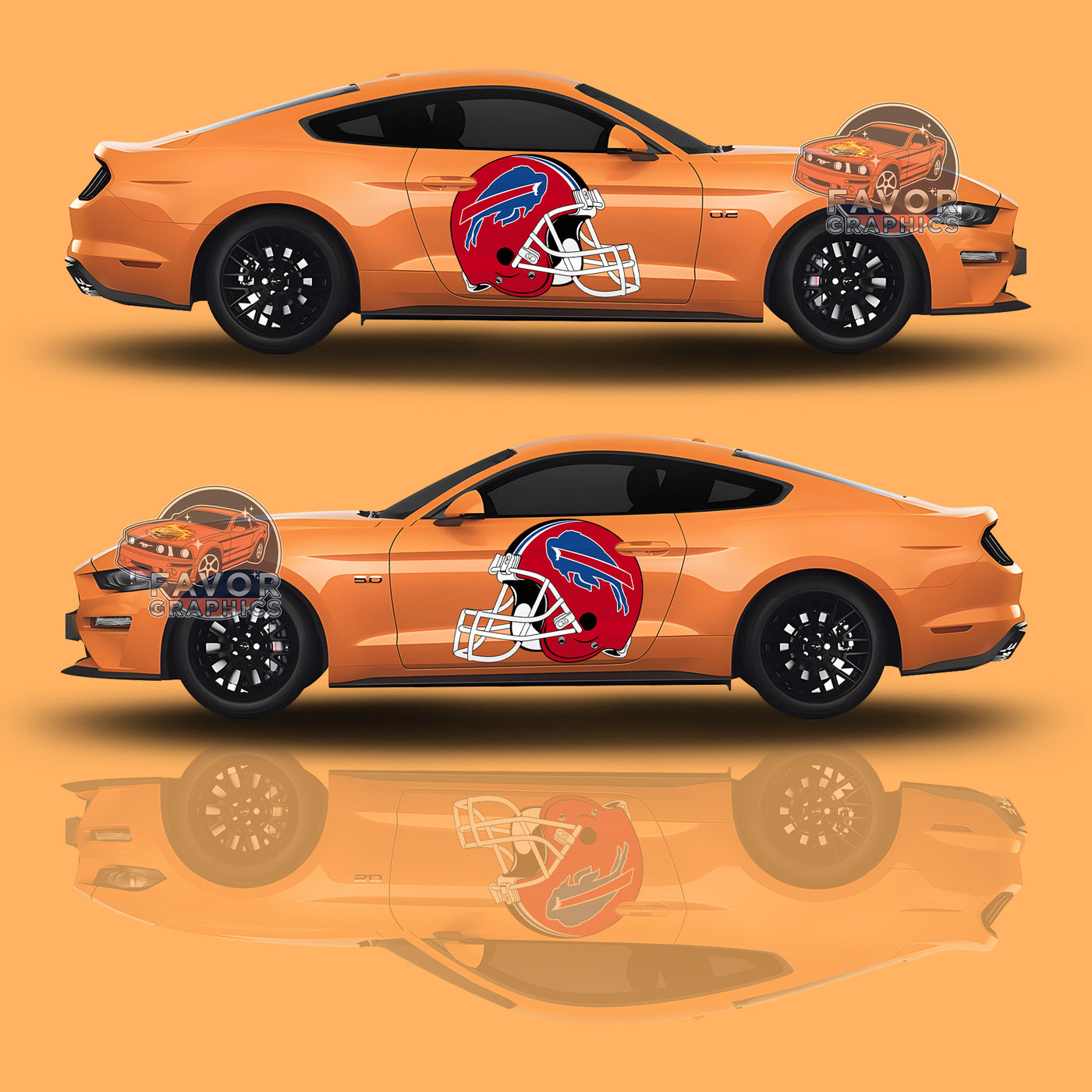 Buffalo Bills Itasha Car Side Door Decal Vinyl Sticker