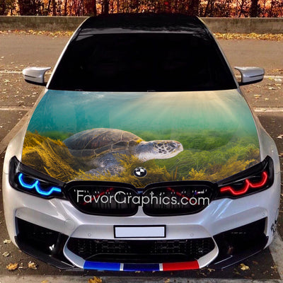 Sea Turtle  Itasha Car Vinyl Hood Wrap Decal Sticker