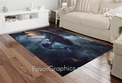 Spaceship Spacecraft Home Bedroom Decor Rug Carpet Mat