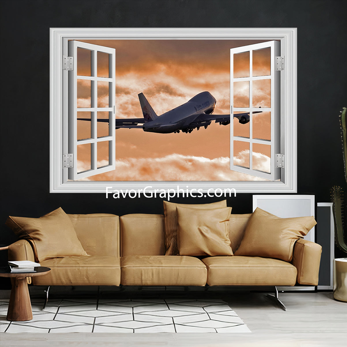 Boeing 747 Airplane Vinyl Wall Art Decal Sticker Poster Print Mural