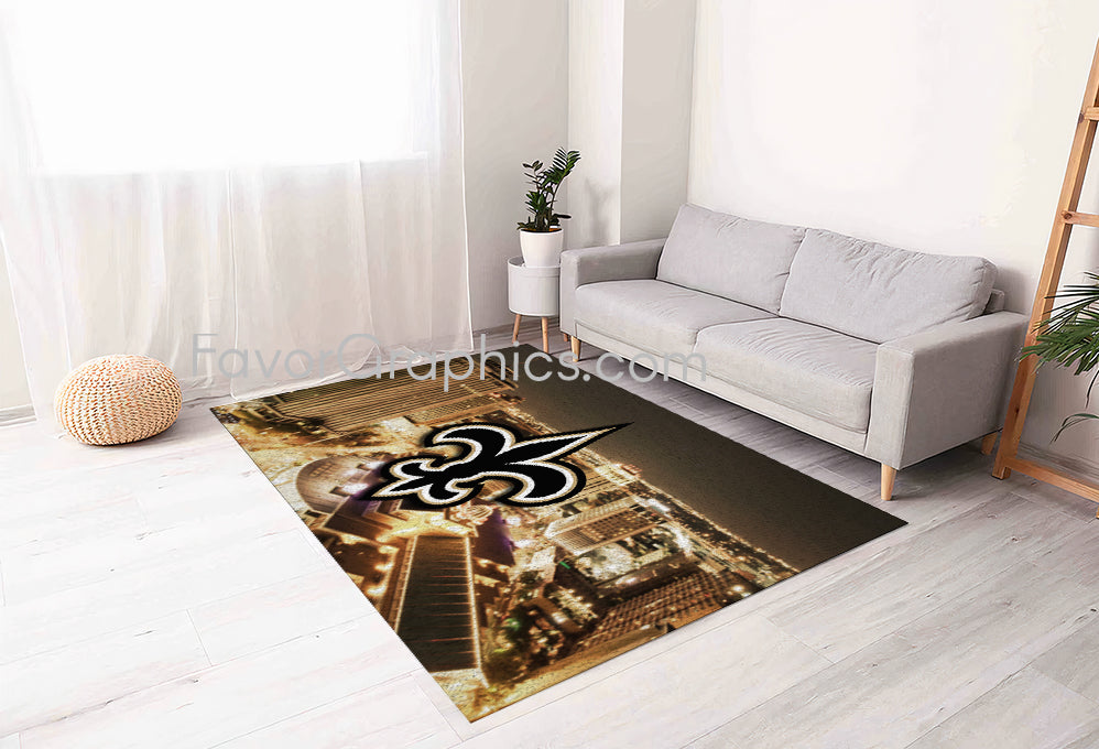 New Orleans Saints Home Bedroom Decor Rug Carpet Mat