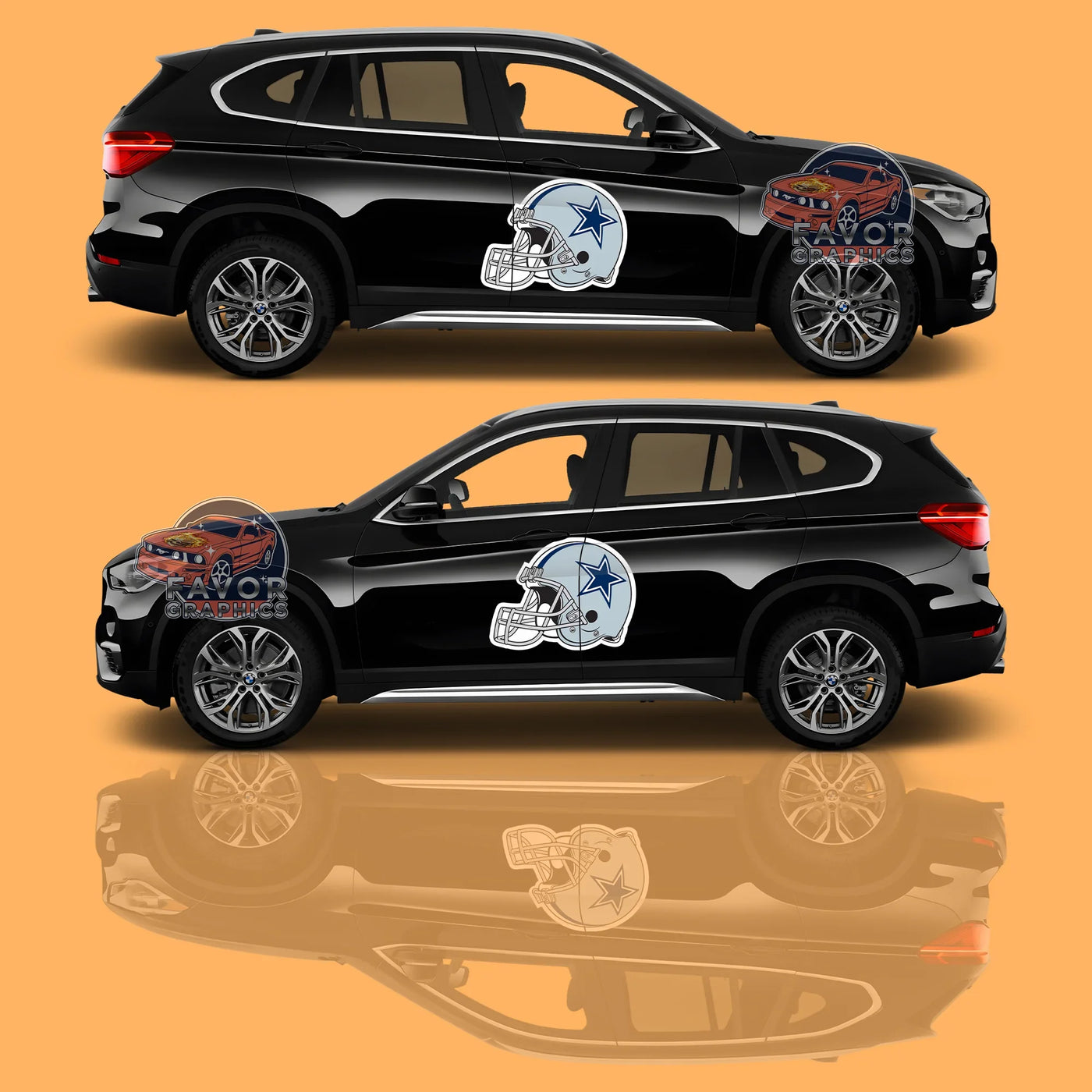 Dallas Cowboys Itasha Car Side Door Decal - Vinyl Sticker