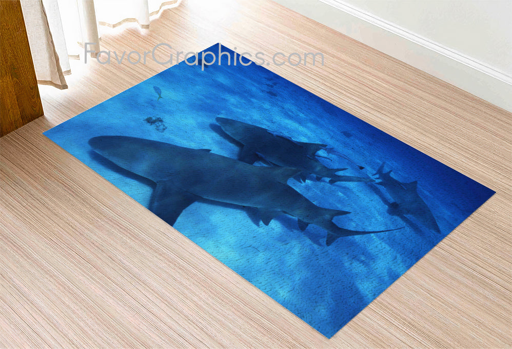 Shark Home Bedroom Decor Rug Carpet Mat