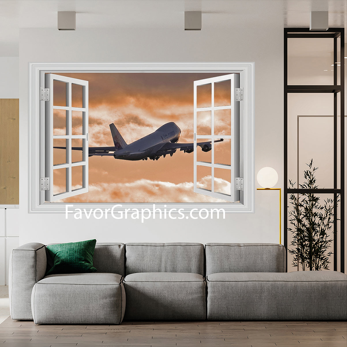 Boeing 747 Airplane Vinyl Wall Art Decal Sticker Poster Print Mural