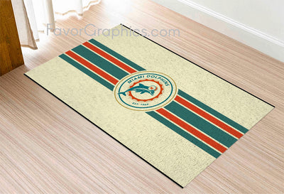 Miami Dolphins Home Bedroom Decor Rug Carpet Mat