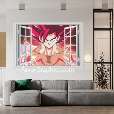 Goku Super Saiyan God Vinyl Wall Art Decal Sticker Poster Print Mural