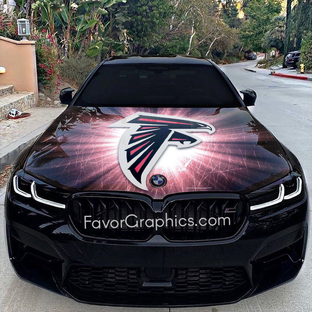 Atlanta Hood Sticker Atlanta Falcons Itasha Car Vinyl Hood Wrap Decal Sticker – Favor Graphics