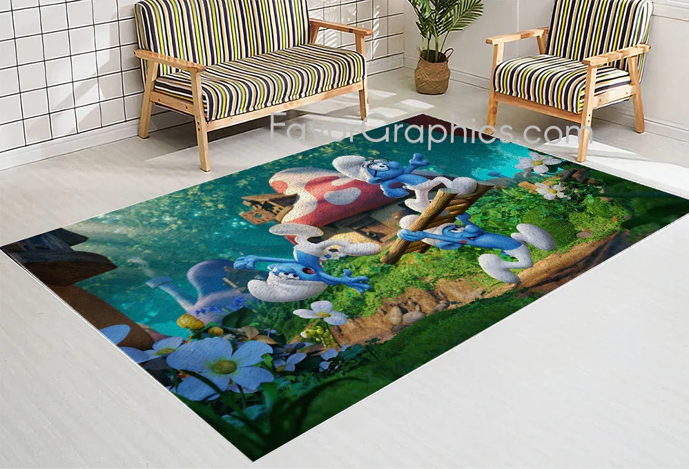 The Smurfs Home Bedroom Decor Rug Carpet Mat