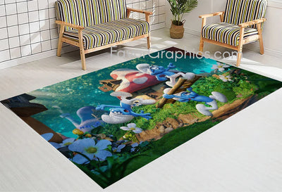 The Smurfs Home Bedroom Decor Rug Carpet Mat