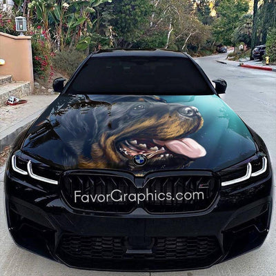 Rottweiler Itasha Car Vinyl Hood Wrap Decal Sticker