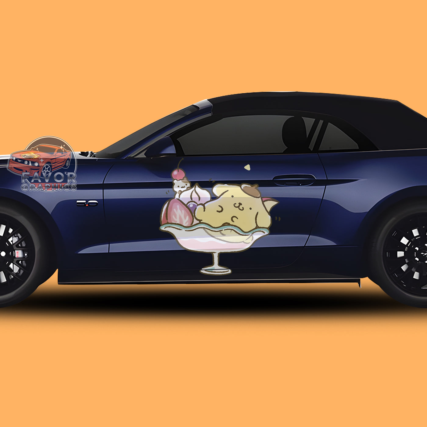 Pompompurin Itasha Car Side Door Decal Vinyl Sticker