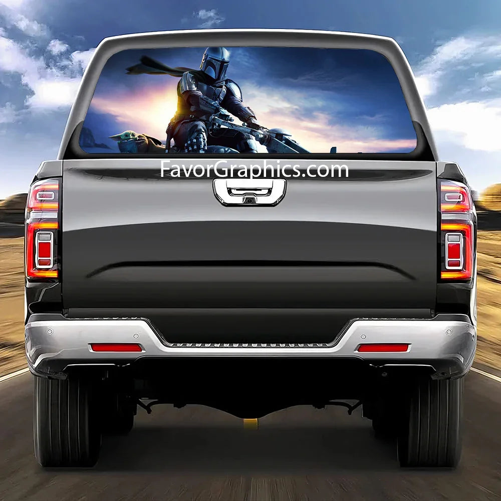 The Mandalorian Rear Window Perforated Graphic Vinyl Decal Car Truck UTV