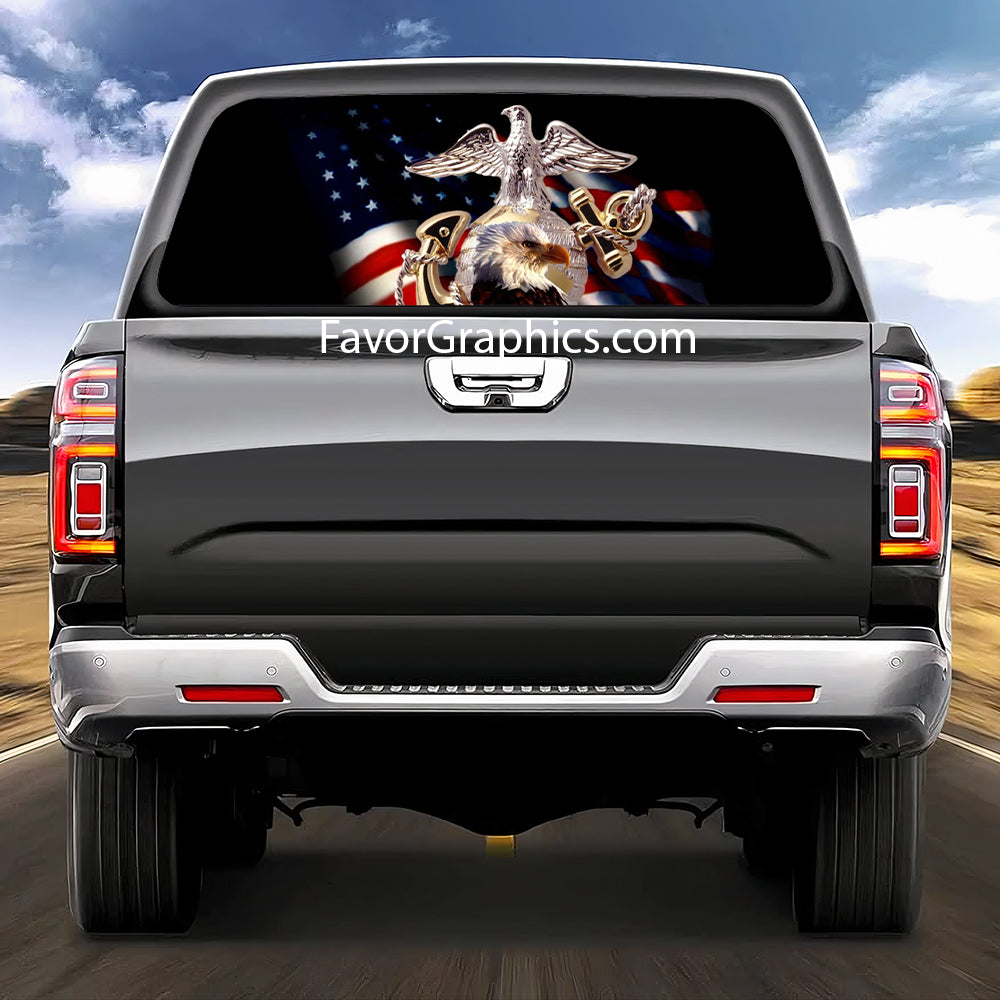 US Marine Corps Rear Window Perforated Graphic Vinyl Decal Car Truck UTV