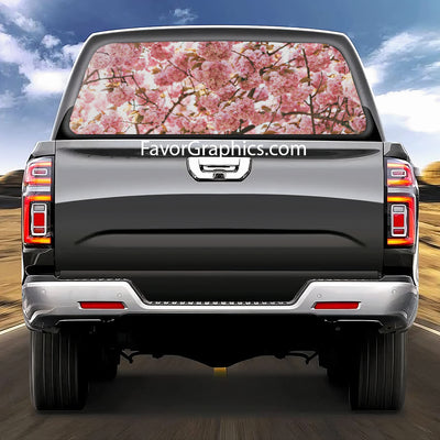 Cherry Blossom Rear Window Perforated Graphic Vinyl Decal Car Truck UTV