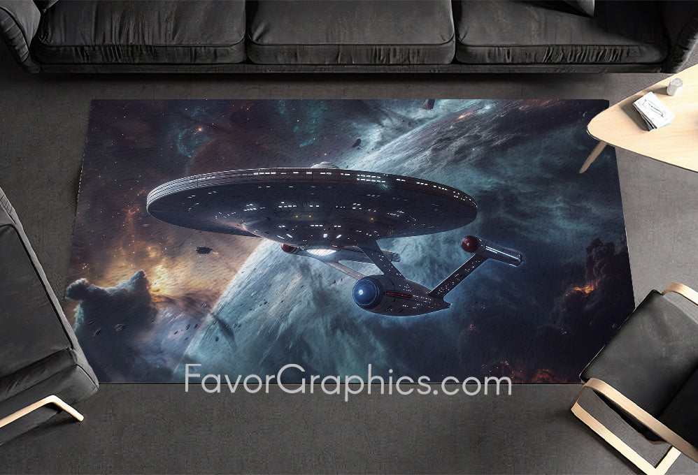 Spaceship Spacecraft Home Bedroom Decor Rug Carpet Mat