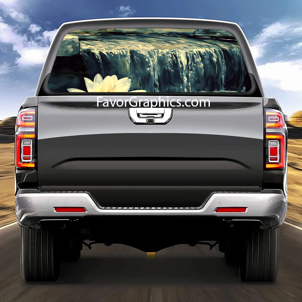 Waterfall Rear Window Perforated Graphic Vinyl Decal Car Truck UTV