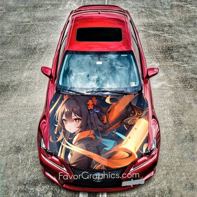 Hu Tao Genshin Impact Itasha Car Vinyl Hood Wrap Decal Sticker