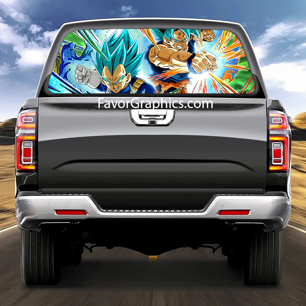 Goku Vegeta Rear Window Perforated Graphic Vinyl Decal Car Truck UTV