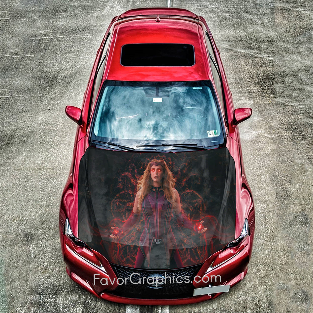 Scarlet Witch Wanda Maximoff Itasha Car Vinyl Hood Wrap Decal Sticker