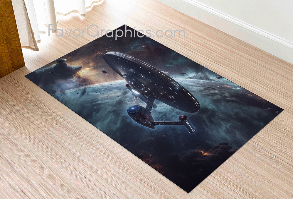 Spaceship Spacecraft Home Bedroom Decor Rug Carpet Mat