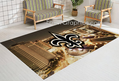 New Orleans Saints Home Bedroom Decor Rug Carpet Mat