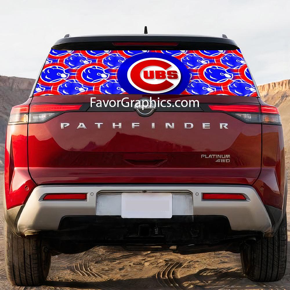 Chicago Cubs Rear Window Perforated Graphic Vinyl Decal Car