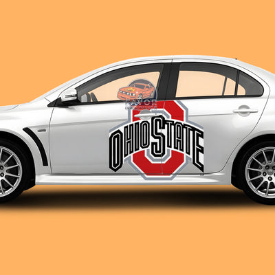 Ohio State Buckeyes Itasha Car Side Door Decal Vinyl Sticker