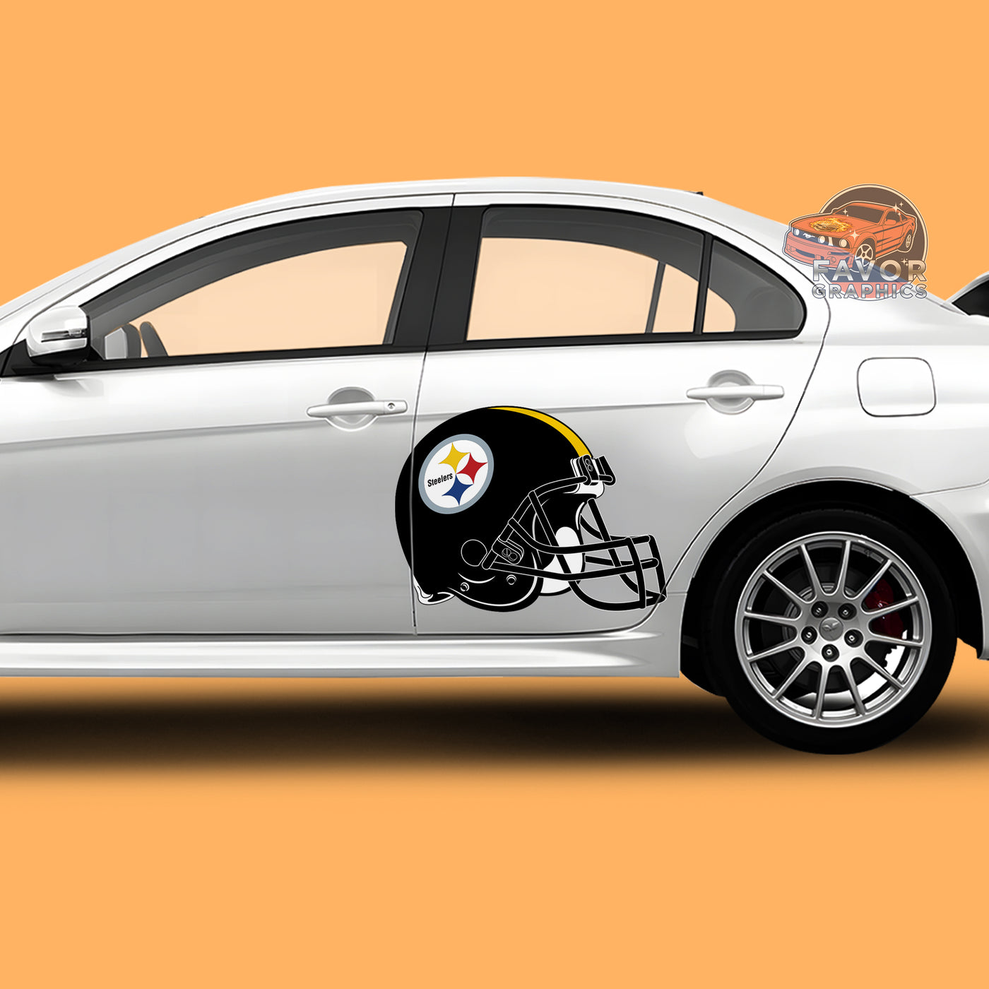 Pittsburgh Steelers Itasha Car Side Door Decal Vinyl Sticker