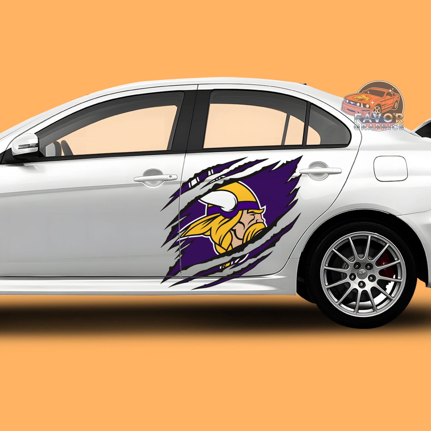 Minnesota Vikings Itasha Car Side Door Decal Vinyl Sticker