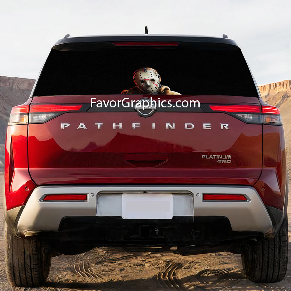 Jason Voorhees Rear Window Perforated Graphic Vinyl Decal Car