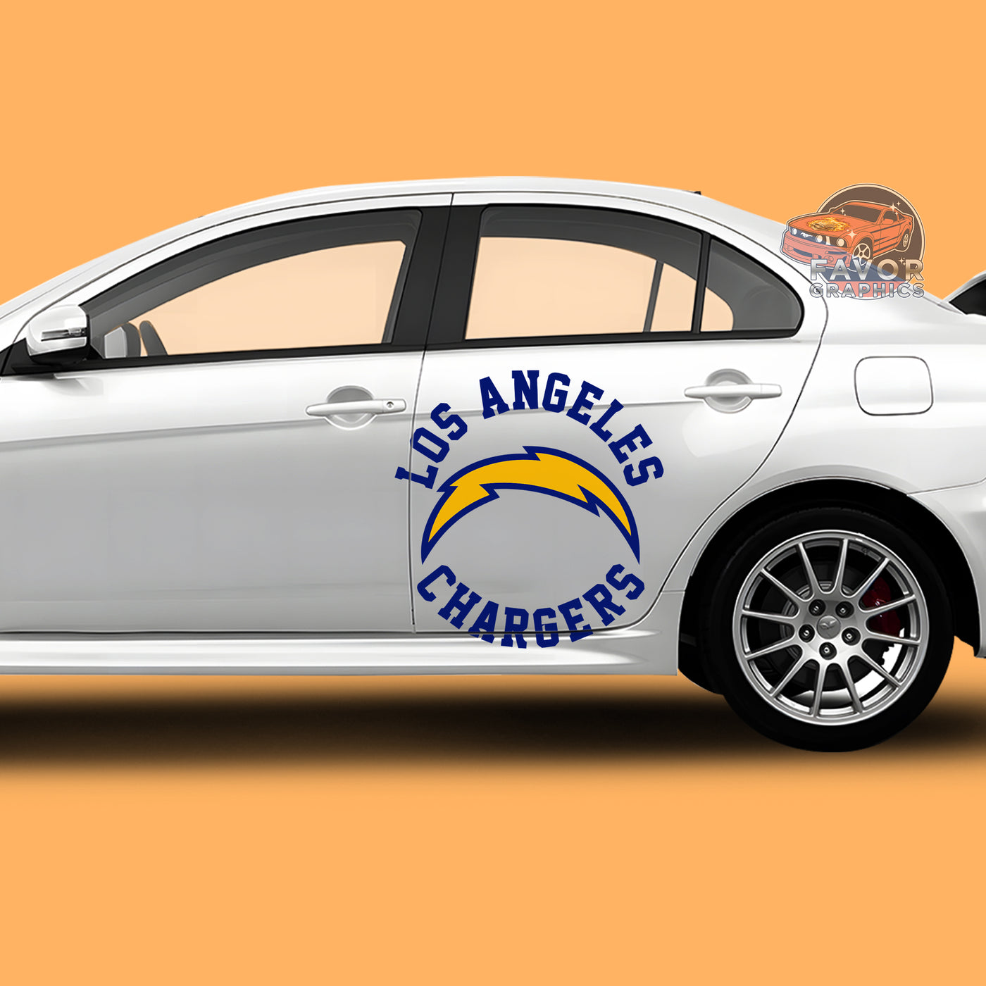 Los Angeles Chargers Itasha Car Side Door Decal Vinyl Sticker