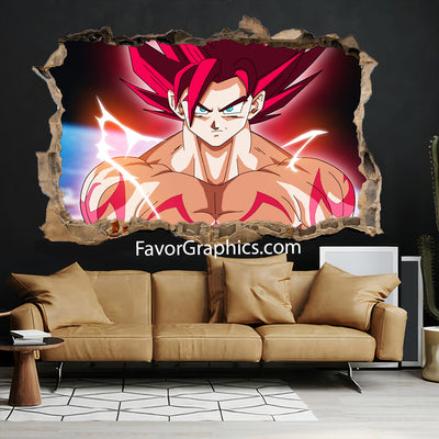 Goku Super Saiyan God Vinyl Wall Art Decal Sticker Poster Print Mural