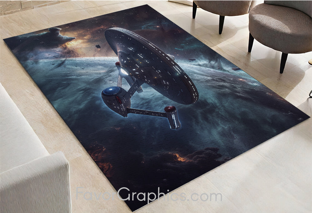 Spaceship Spacecraft Home Bedroom Decor Rug Carpet Mat