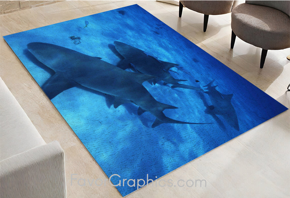 Shark Home Bedroom Decor Rug Carpet Mat