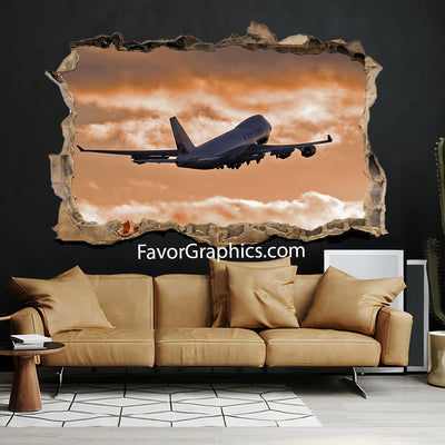 Boeing 747 Airplane Vinyl Wall Art Decal Sticker Poster Print Mural