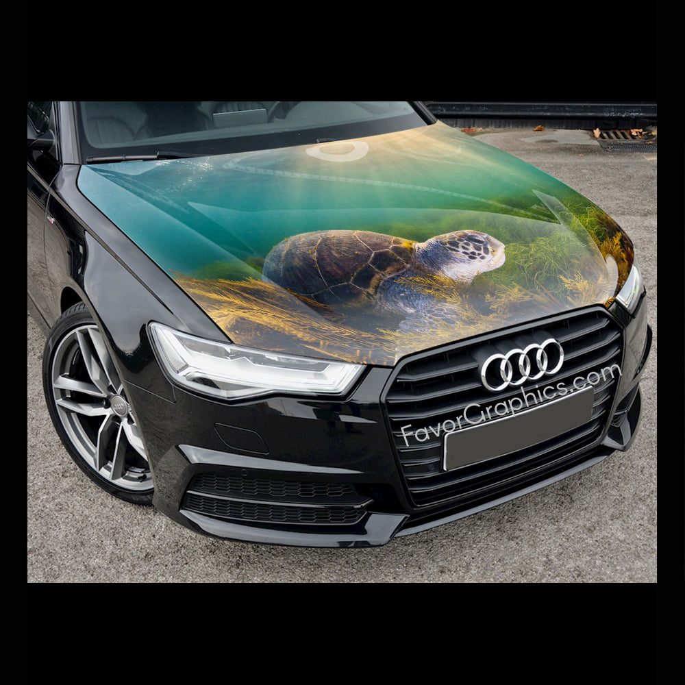 Sea Turtle  Itasha Car Vinyl Hood Wrap Decal Sticker