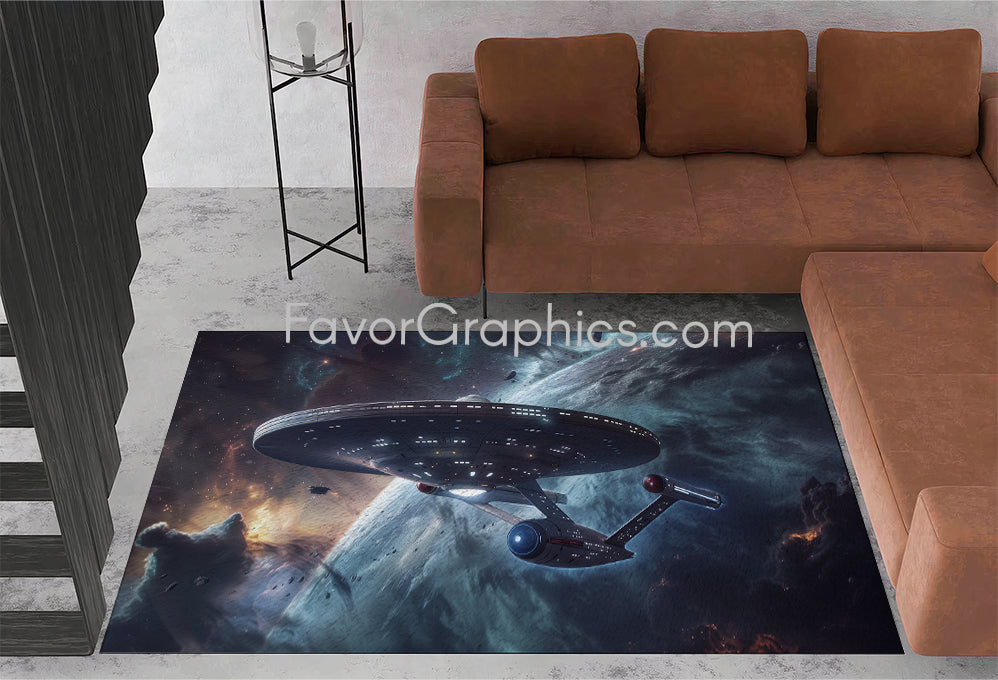 Spaceship Spacecraft Home Bedroom Decor Rug Carpet Mat